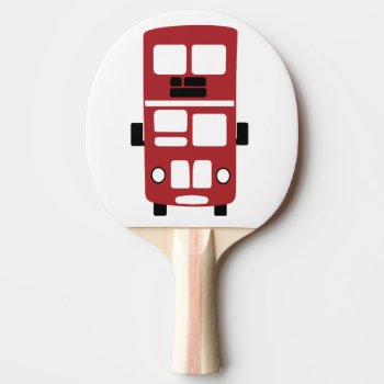 Red Double Decker Bus Ping Pong Paddle by ComicDaisy at Zazzle