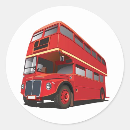 Red Double Decker Bus Stickers