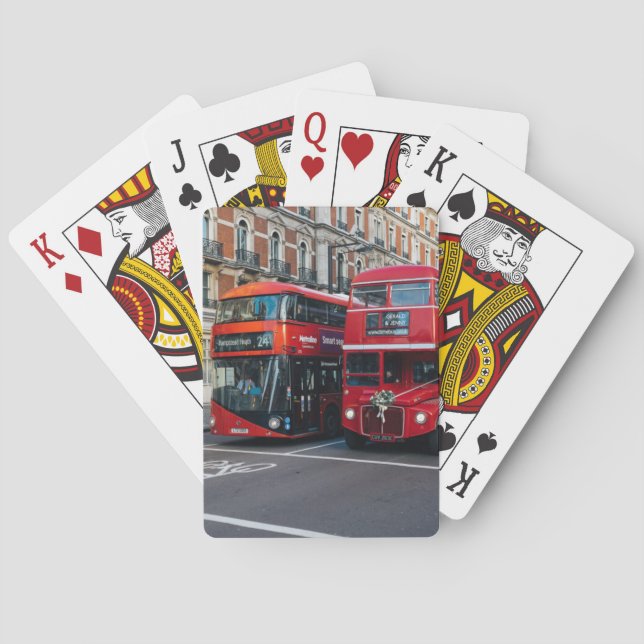 Red Double Decker Buses Poker Cards (Back)