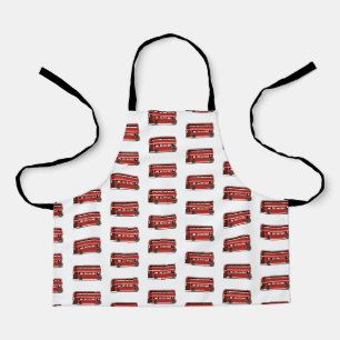 Red Double Decker City Bus Apron
