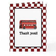 Red Double Decker City Bus Boys Birthday