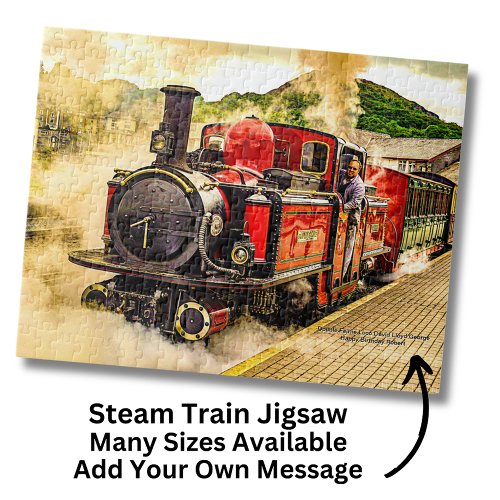 Red Double Fairlie Steam Train Loco _ Wales UK     Jigsaw Puzzle