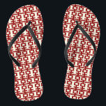 Red Double Happiness Chinese Wedding Flip Flops<br><div class="desc">Minimalist chinese double happiness design in simple red and white pattern. A chic and classy asian themed wedding design for the modern and stylish couple. The double happiness is a very auspicious and good luck symbol used in all oriental weddings and celebrations. Designed by fat*fa*tin. Easy to customize with your...</div>