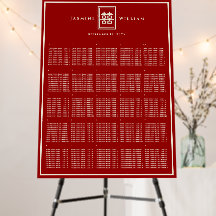 Red Double Happiness Chinese Wedding Seating Chart