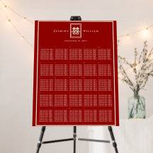 Red Double Happiness Chinese Wedding Seating Chart