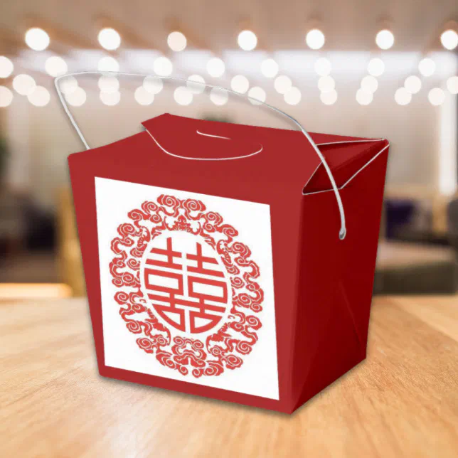 red double happiness modern chinese wedding favor boxes Zazzle — free download