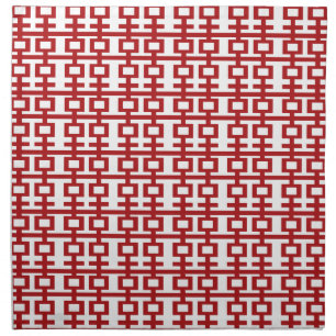 Red Double Happiness Pattern Chic Chinese Wedding Napkin