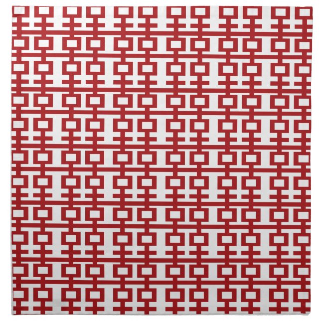 Red Double Happiness Pattern Chic Chinese Wedding Napkin (Front)