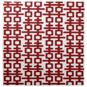 Red Double Happiness Pattern Chic Chinese Wedding Napkin
