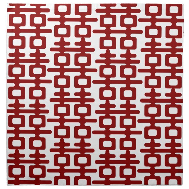 Red Double Happiness Pattern Chic Chinese Wedding Napkin (Front)
