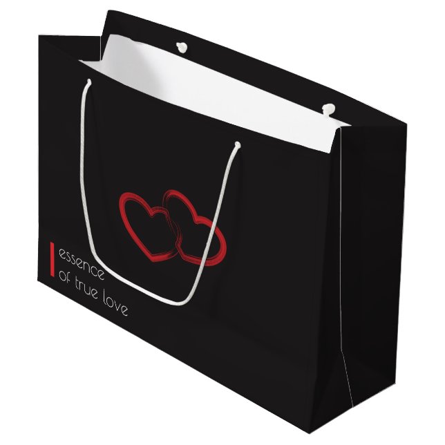 Red Double Heart Large Gift Bag (Front Angled)