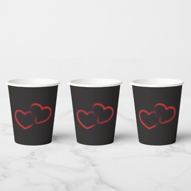 Red Double Heart Paper Cup (Multi)