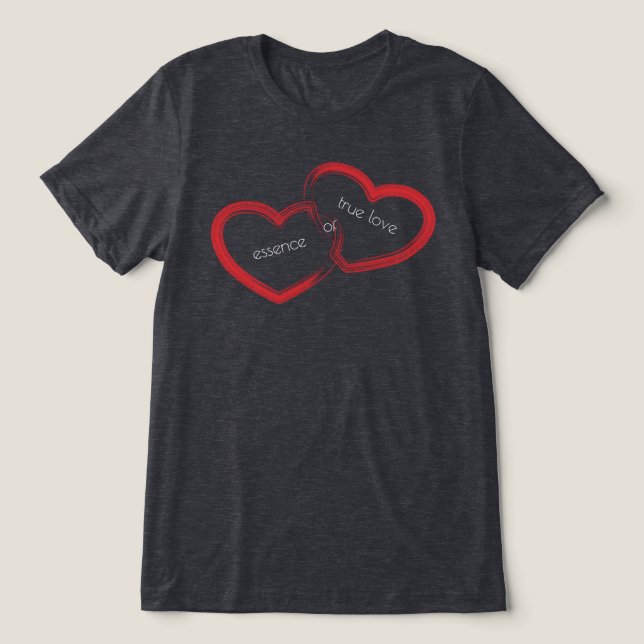  Red Double Heart Tri-Blend Shirt (Design Front)
