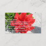 Red Double Hibiscus Flower Business Card