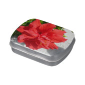 Red Double Hibiscus Flower Candy Tin (Side)