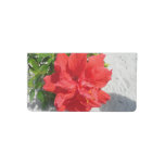 Red Double Hibiscus Flower Checkbook Cover