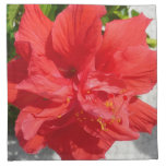 Red Double Hibiscus Flower Cloth Napkin