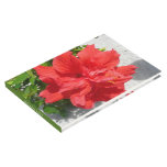 Red Double Hibiscus Flower Guest Book