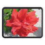 Red Double Hibiscus Flower Hitch Cover