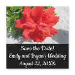 Red Double Hibiscus Flower Save the Date
