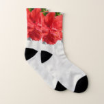 Red Double Hibiscus Flower Socks