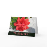 Red Double Hibiscus Flower Thank You Card