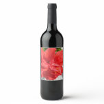 Red Double Hibiscus Flower Wine Label
