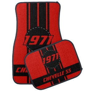 Red Double Race Stripes | Personalize Car Mat