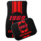 Red Double 🏎 Race Stripes | Personalize Car Mat Red Double 🏎 Race Stripes | Personalize Car Mat