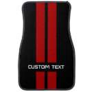 Red Double Stripe Car Mats - with custom text Red Double Stripe Car Mats - with custom text