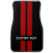 Red Double Stripe Car Mats - with custom text