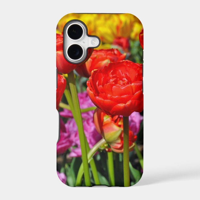 Red double tulips iphone case (Back)