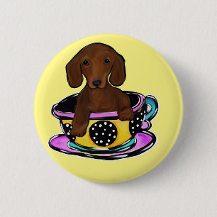 Red Doxie Button