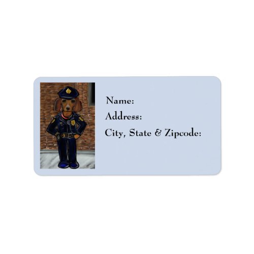 Red Doxie Officer Label
