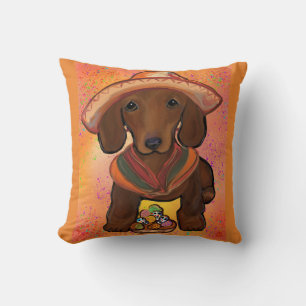 Red Doxie Throw Pillow