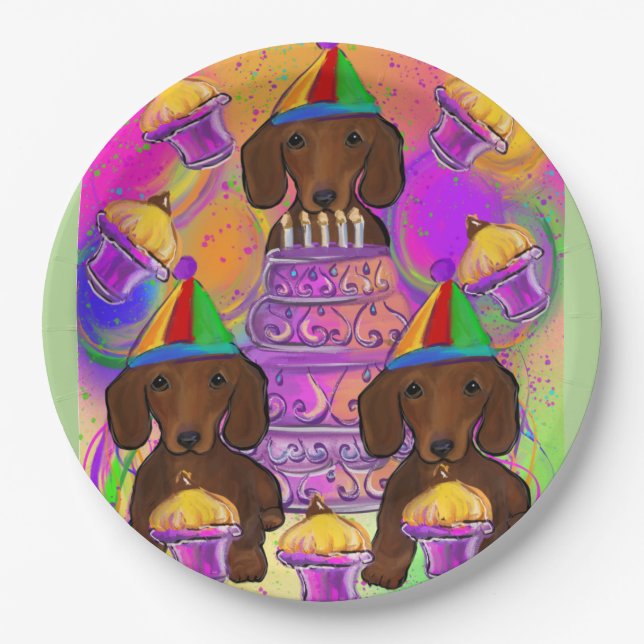 Red Doxies Paper Plates (Front)