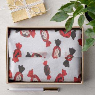 Red Dracula Candy For Halloween Tissue Paper