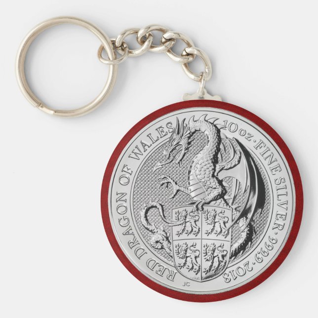 RED DRAGON 0F WALES COIN KEYCHAIN (Front)