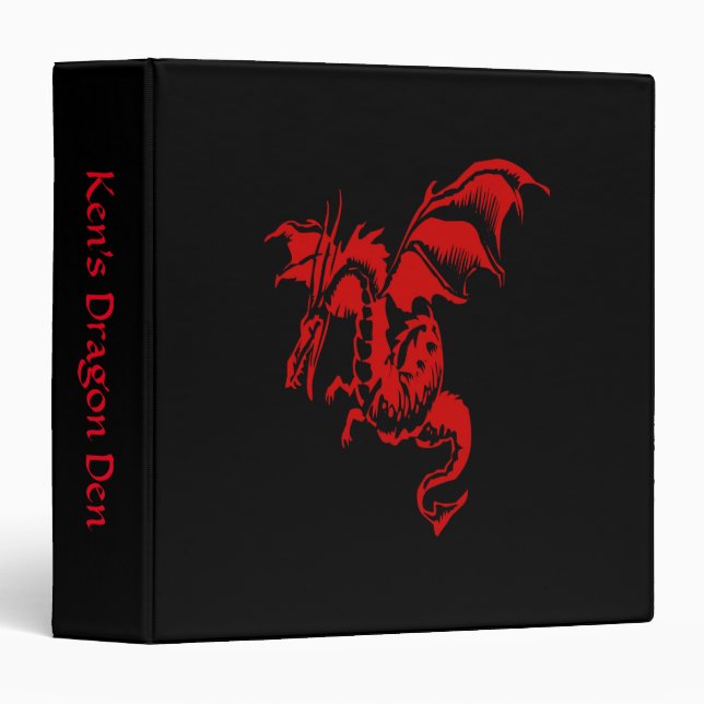 Red Dragon 3 Ring Binder (Front/Spine)
