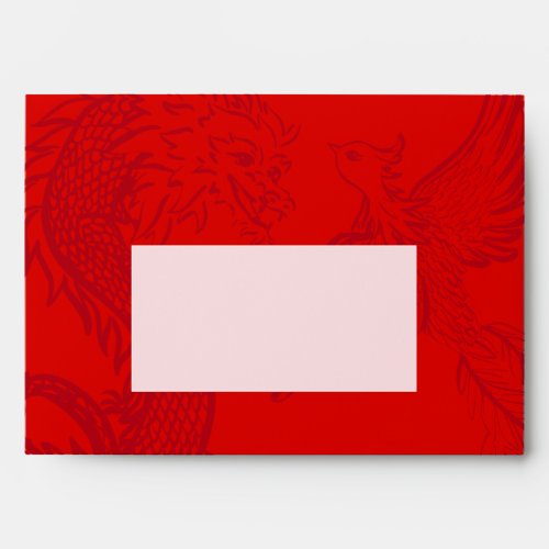 Red Dragon and Phoenix Chinese wedding design Envelope