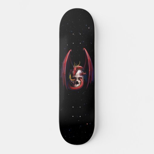 Red Dragon and Skull Skateboard