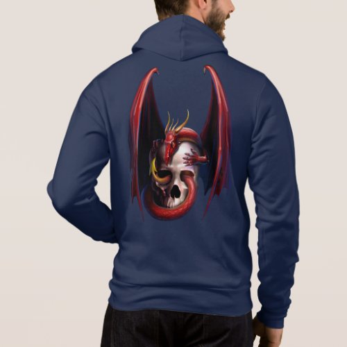 Red Dragon and Skull Zip Hoodie