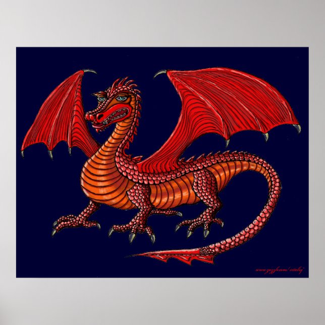 Red dragon art poster (Front)