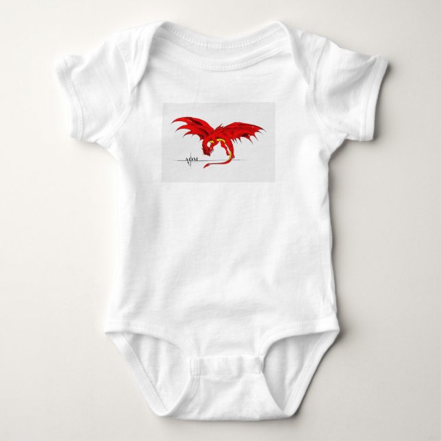 Red dragon baby body suit baby bodysuit (Front)