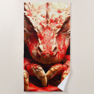 Red Dragon Beach Towel