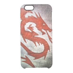 Red dragon black background clear iPhone 6/6S case