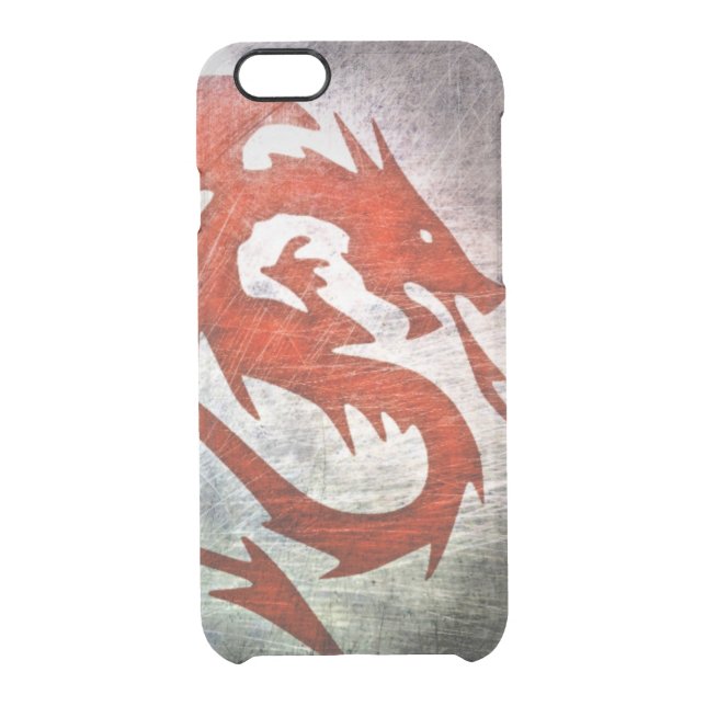 Red dragon black background uncommon iPhone case (Back)