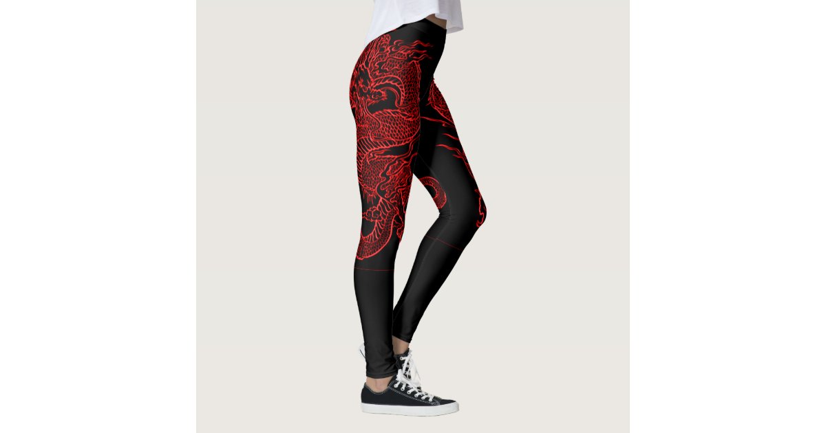 Red Dragon Scales Leggings, Zazzle