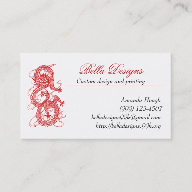 Red Dragon Business Cards (Front)