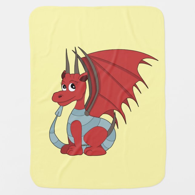 Red Dragon Cartoon  Baby Blanket (Front)